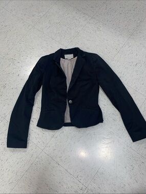 H&M Black Single-Button Tailored Blazer women size 2 fit small s work attire